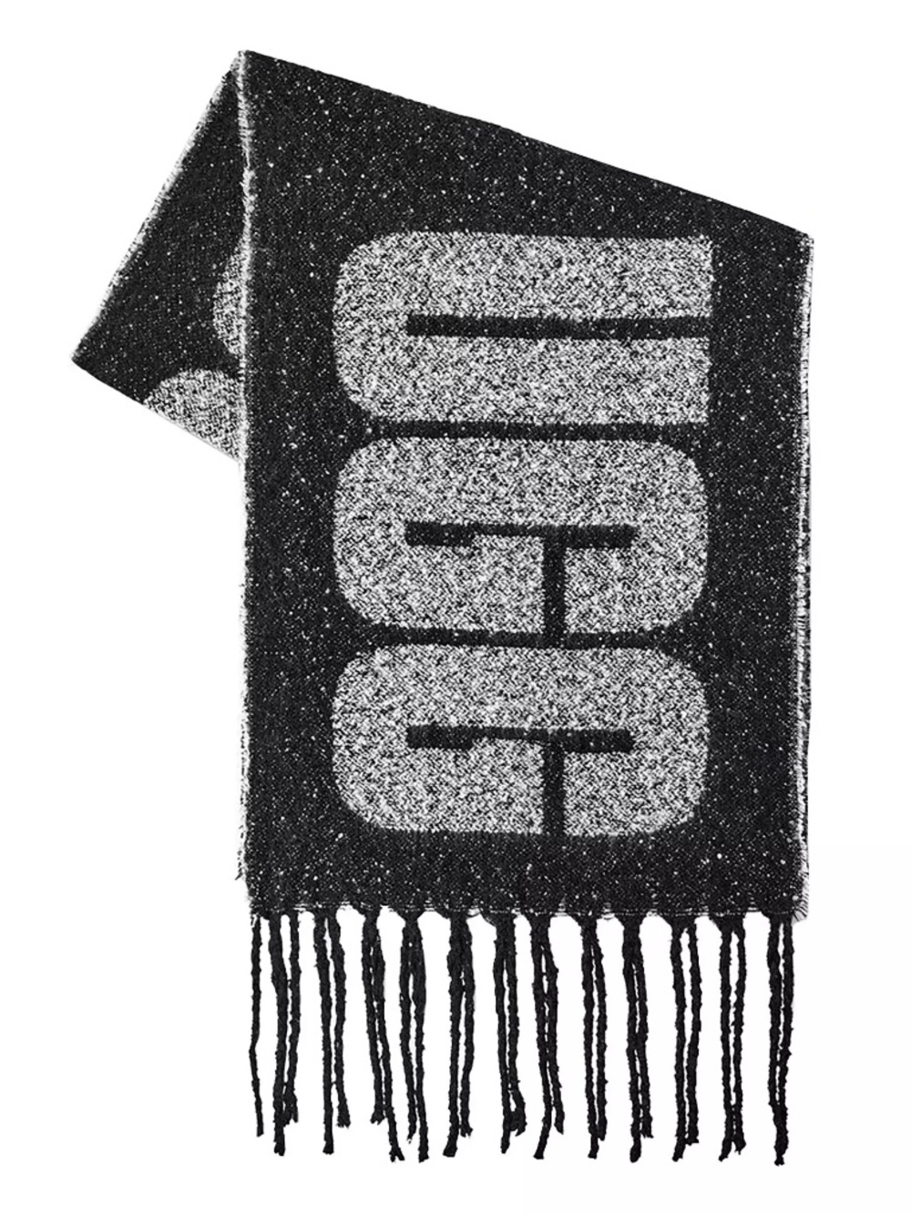 NWT UGG Women's Woven Extra Large UGG Logo Scarf Shawl in Black Multi One Size